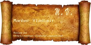 Manher Vladimir névjegykártya